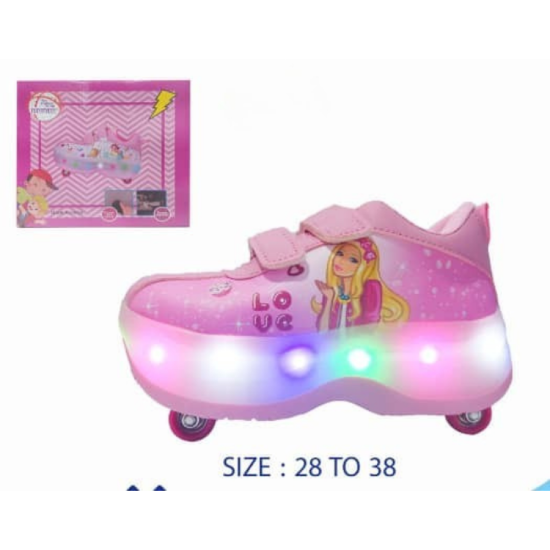 صورة حذاء الأميرة المتلألئ – بعجلات مخفية وأنوار LED